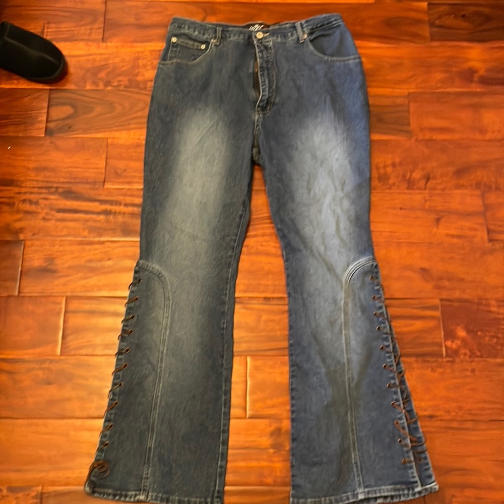 Vintage Jeans with brown lace up side’s excellent condition